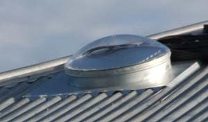 Round Skylight Dome on tin roof